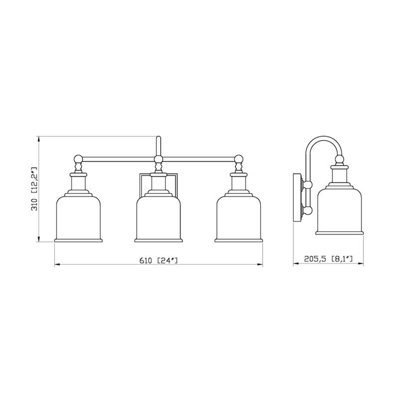 Bellevue ZBF35554 Georgia 3 Light 24" Wide Vanity Light