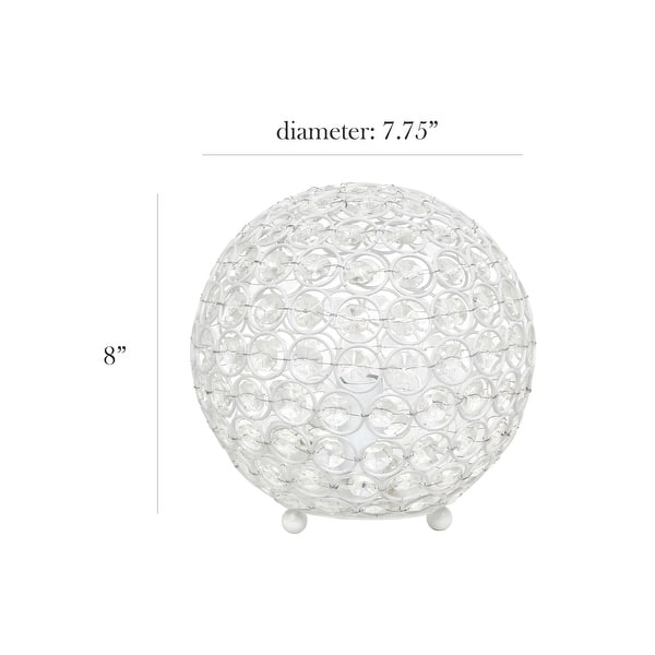dimension image slide 3 of 5, Elegant Designs Crystal Ball Sequin Chrome Table Lamp