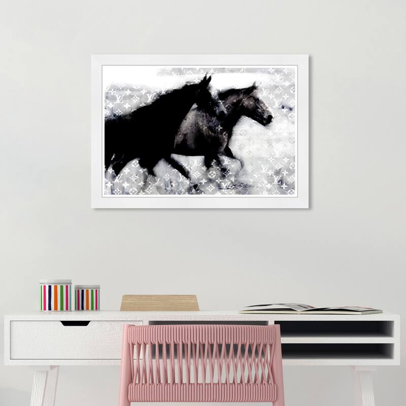 Wynwood Studio Prints Fashion and Glam Run Free Black and Glam Wall Art Canvas Print - White