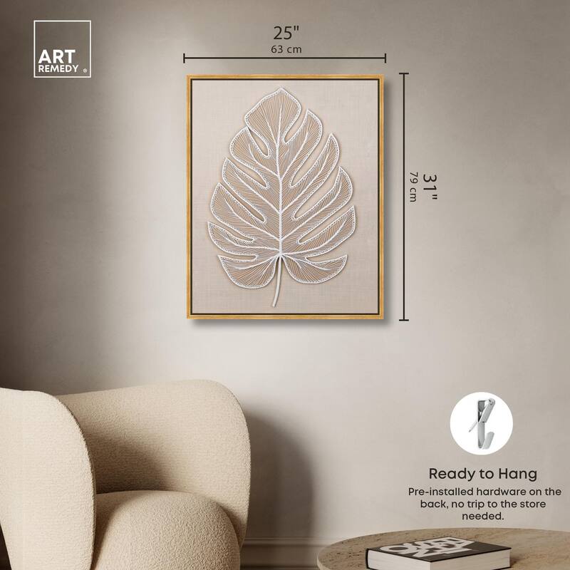 Linen Leaf II Canvas by Art Remedy