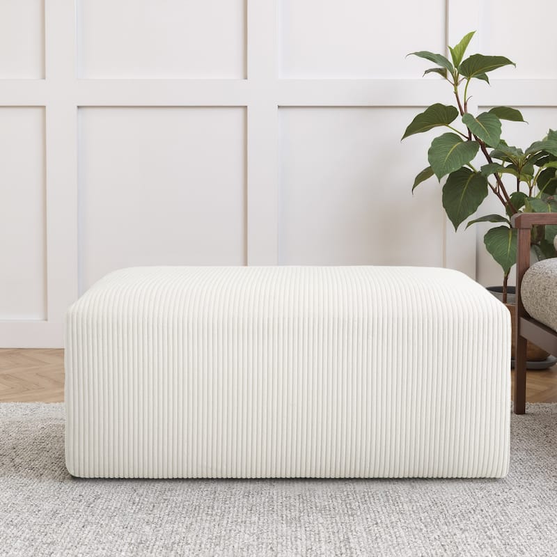 Corduroy Upholstered Modular Sectional Sofa with Ottoman