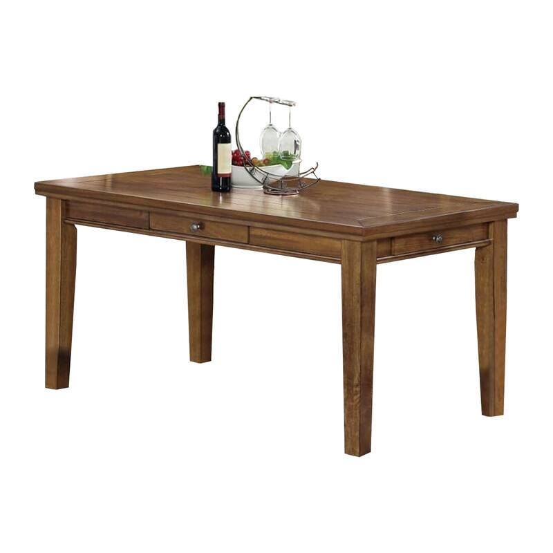 Teby 7pc Dining Table Chair Set, Walnut Brown Wood, Light Gray Linen