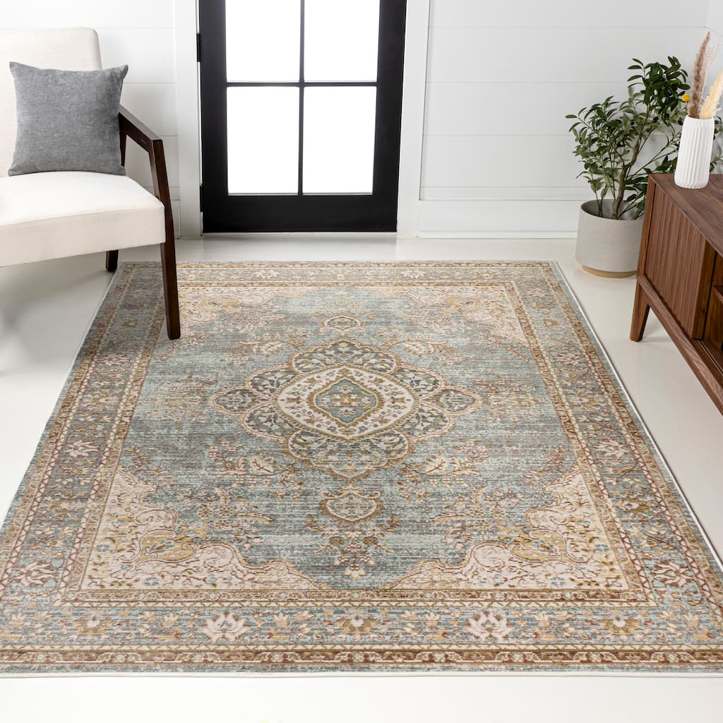 JONATHAN Y Lila Floral Medallion Area Rug