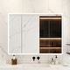 preview thumbnail 5 of 16, Sleek Anti-Fog Bathroom Medicine Cabinet with Dimmable LED Lights - 45.9"