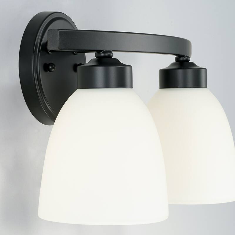 Jameson 2-light Bath/Vanity Fixture w/ Soft White Glass