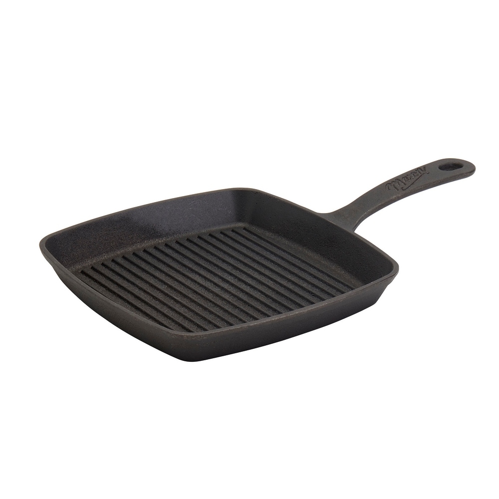 Cast Iron Grill Pan 12.6 inch Pre-Seasoned Cast Iron Griddle pan Dual  Handles Cast Iron Skillets for BBQ Round Cast Iron Pan Griddle Pan for any  Stove
