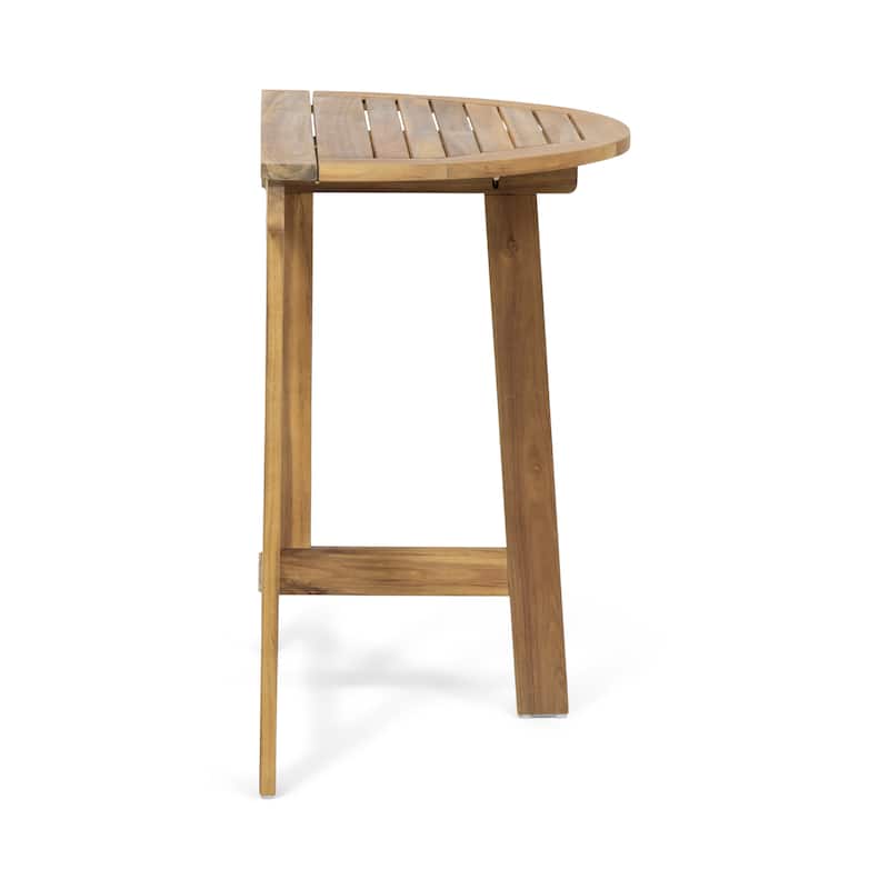 Westmount Outdoor 2 Seater Half-Round Folding Acacia Wood Bistro Table Set by Christopher Knight Home