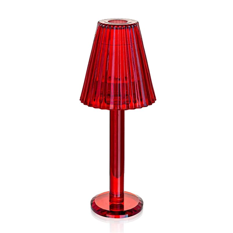 12 Inch Crystal Glass Candle Lamp with Stylish Glass Shade for Decor
