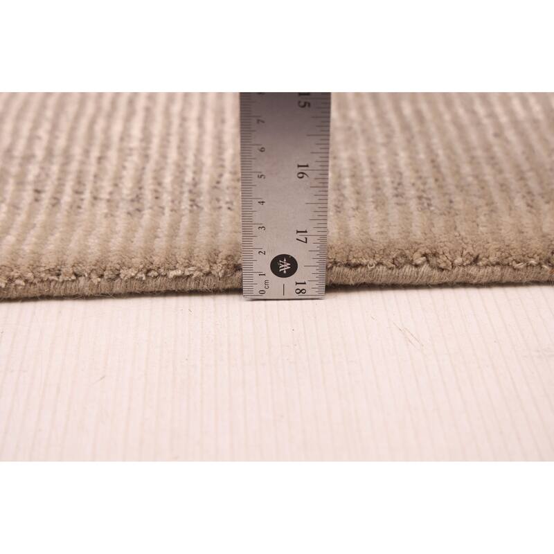 ECARPETGALLERY Hand Loomed Loreto Taupe Viscose, Wool Rug - 5'4 x 7'5