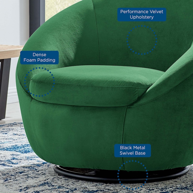 Buttercup Performance Velvet Performance Velvet Swivel Chair