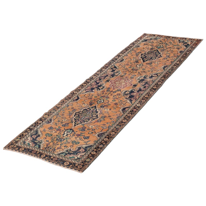 ECARPETGALLERY Hand-knotted Anatolian Vintage Copper Wool Rug - 3'2 x 10'1