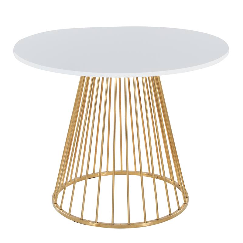 Silver Orchid Canary Pugo Round Dining Table with Pedestal Base