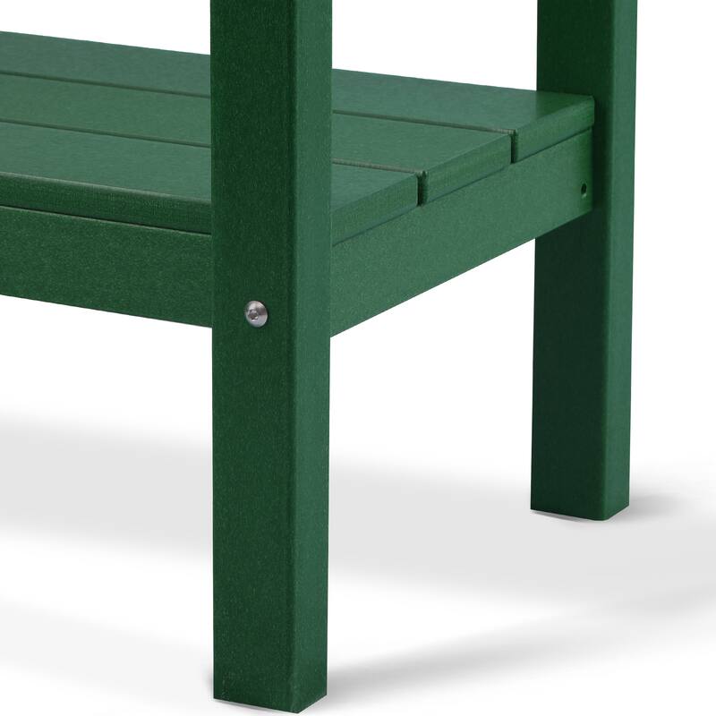 Laguna Hdpe All Weather Outdoor Patio Two Shelf Table