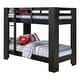 preview thumbnail 3 of 4, Sumo Twin Over Twin Bunk Bed, Black Solid Wood Frame, Guard Rails
