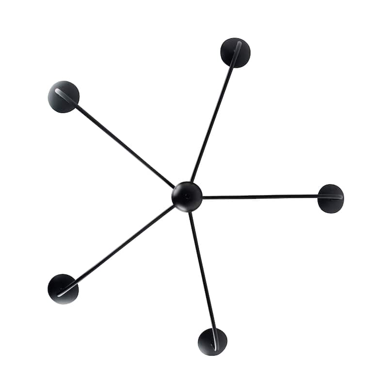 Transitional Black Dimmable 5-Light Candle Chandelier