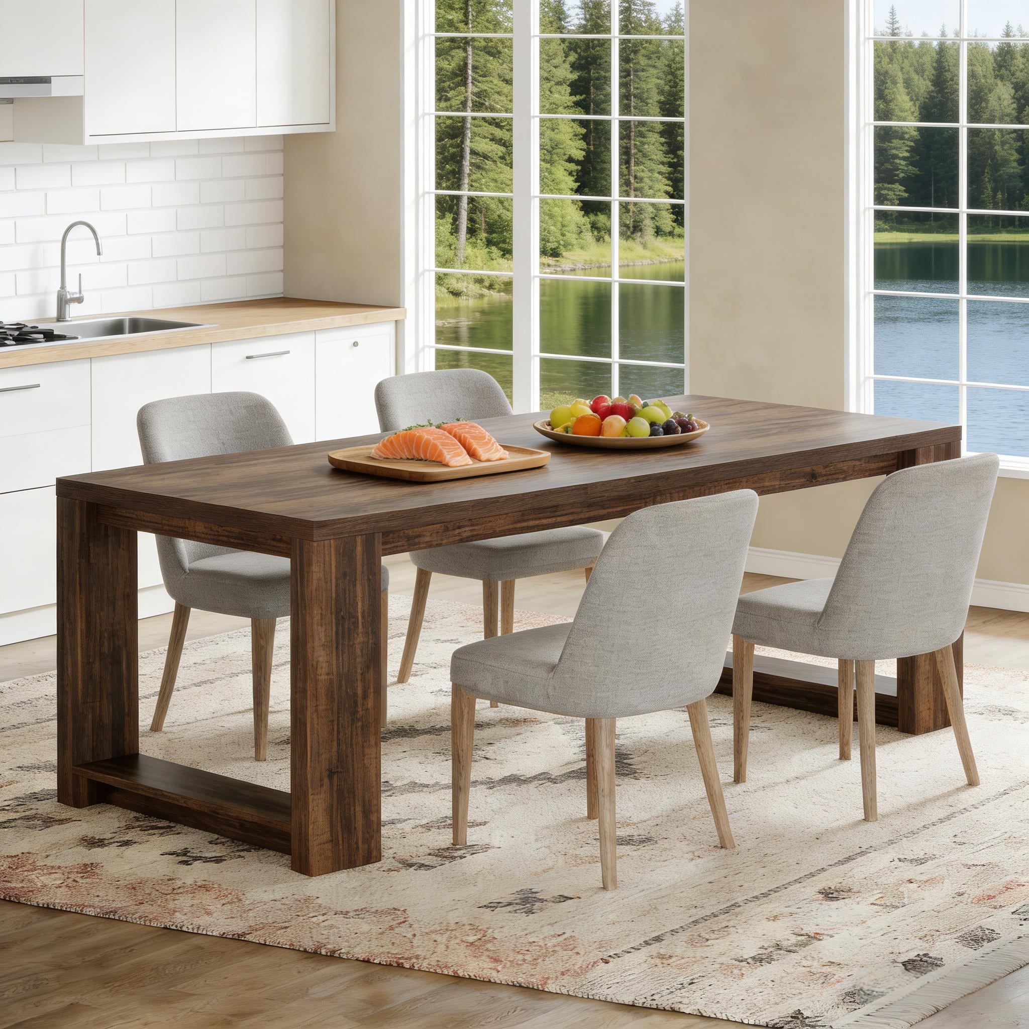 Elegant Kitchen Table,Extra-Longdining Table,Chic 2-Person Desk,Conference Table