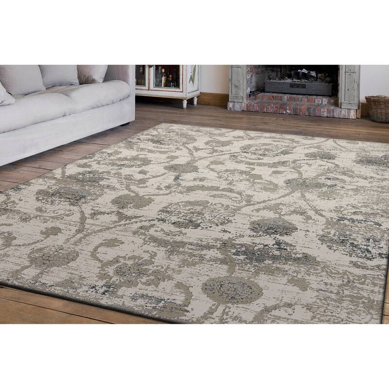 Dynamic Rugs Astoria Cream Polyester & Polypropylene Area Rug