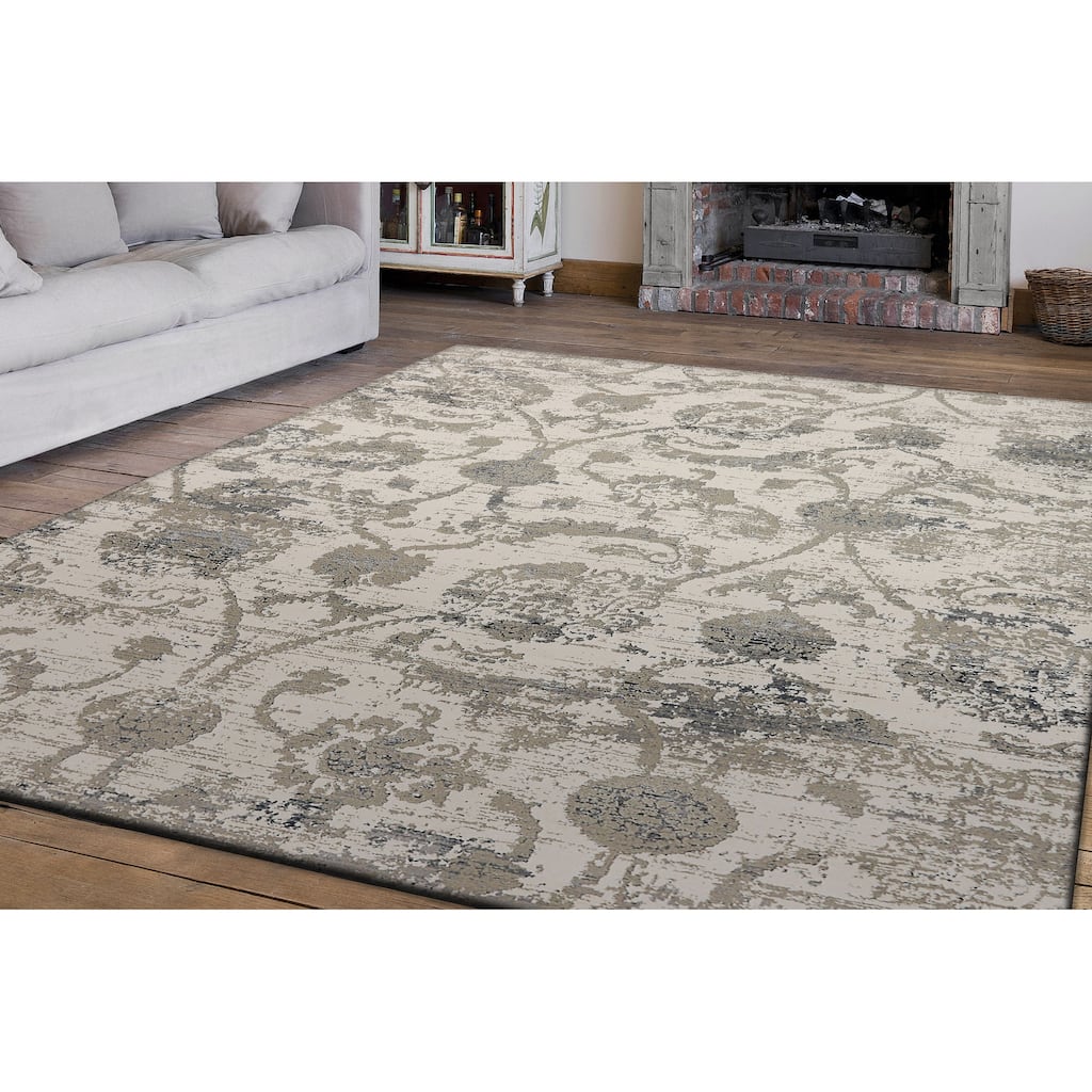 Dynamic Rugs Astoria Cream Polyester & Polypropylene Area Rug