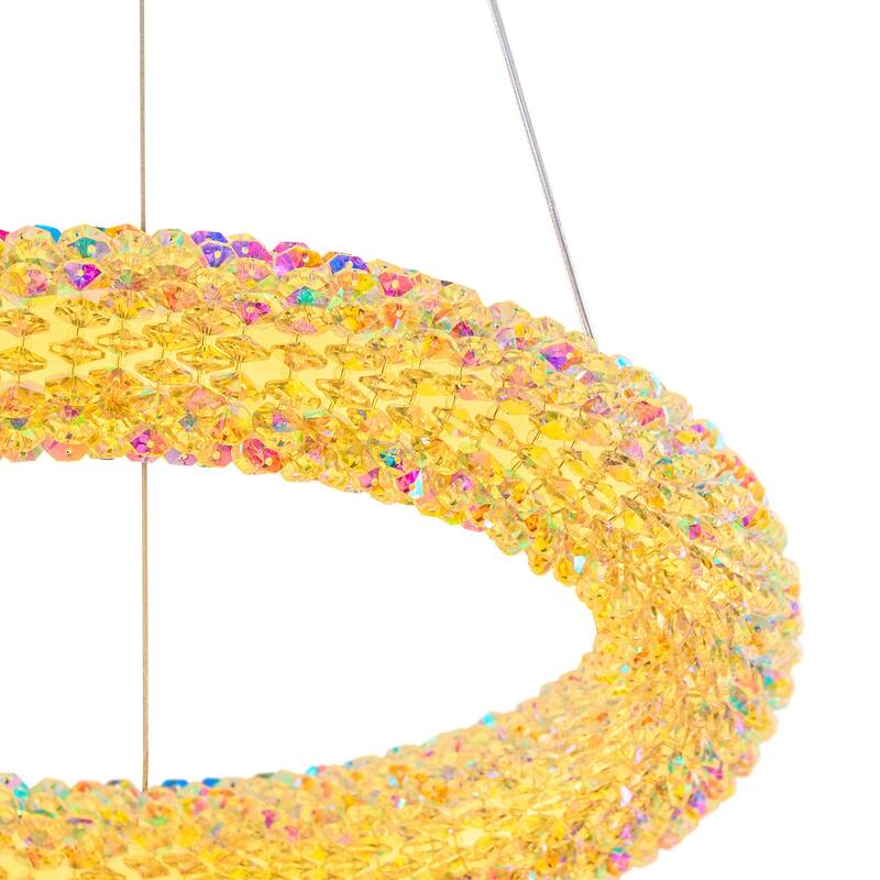Crystal Chandelier Ceiling Pendant Light Fixture - 15.7"