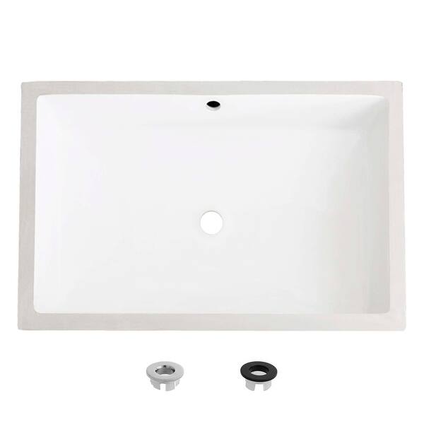 slide 2 of 11, 24.5" W x 16.5" D White Rectangular Undermount Bathroom Sink - 24.5 " x 16.5" x 6.5" White
