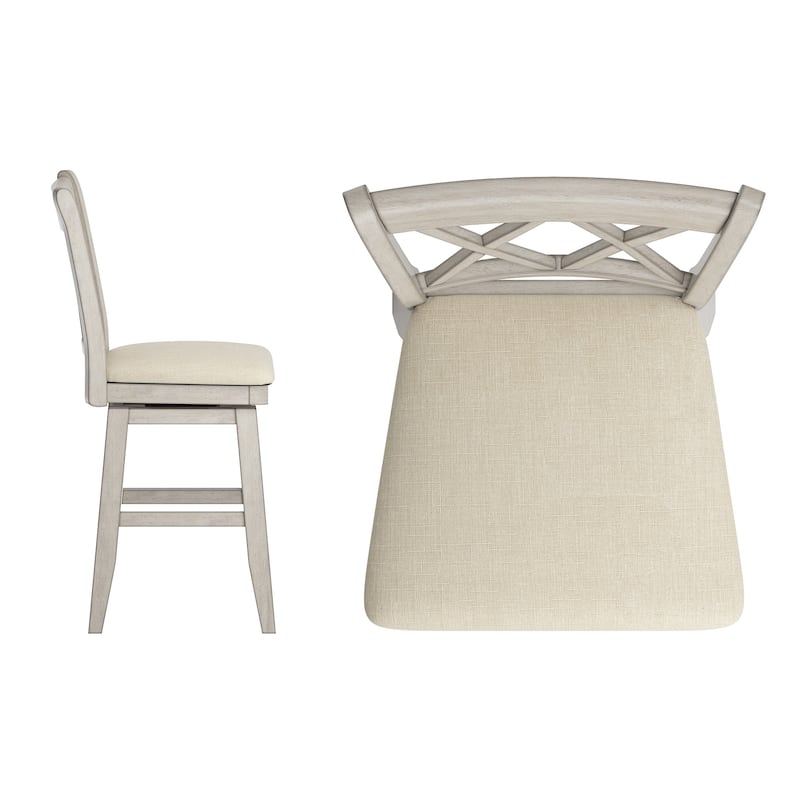 Ronda Double X-Back Wood Swivel Chair