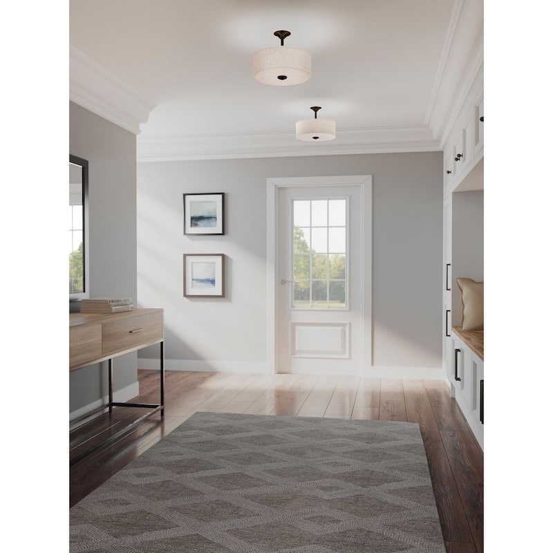 Inspire Collection Two-Light 13" Semi-Flush - 8.250" x 15.250" x 15.370" - 8.250" x 15.250" x 15.370"