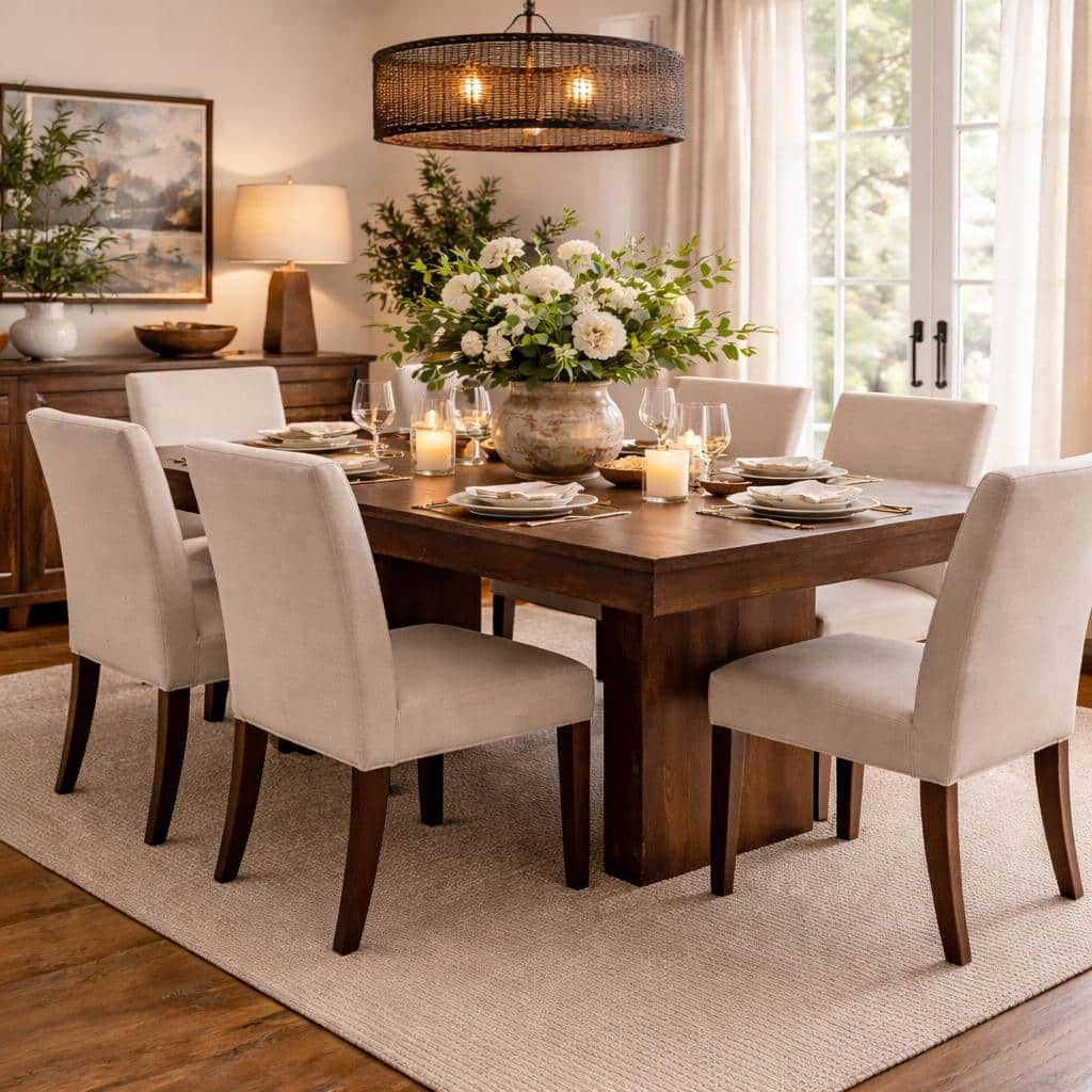 Solid Dark Mango Wood Dining Table - 80"