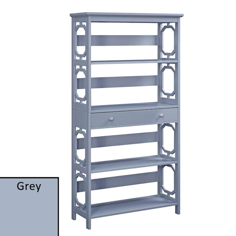 Convenience Concepts Omega 5 Tier Bookcase with Drawer