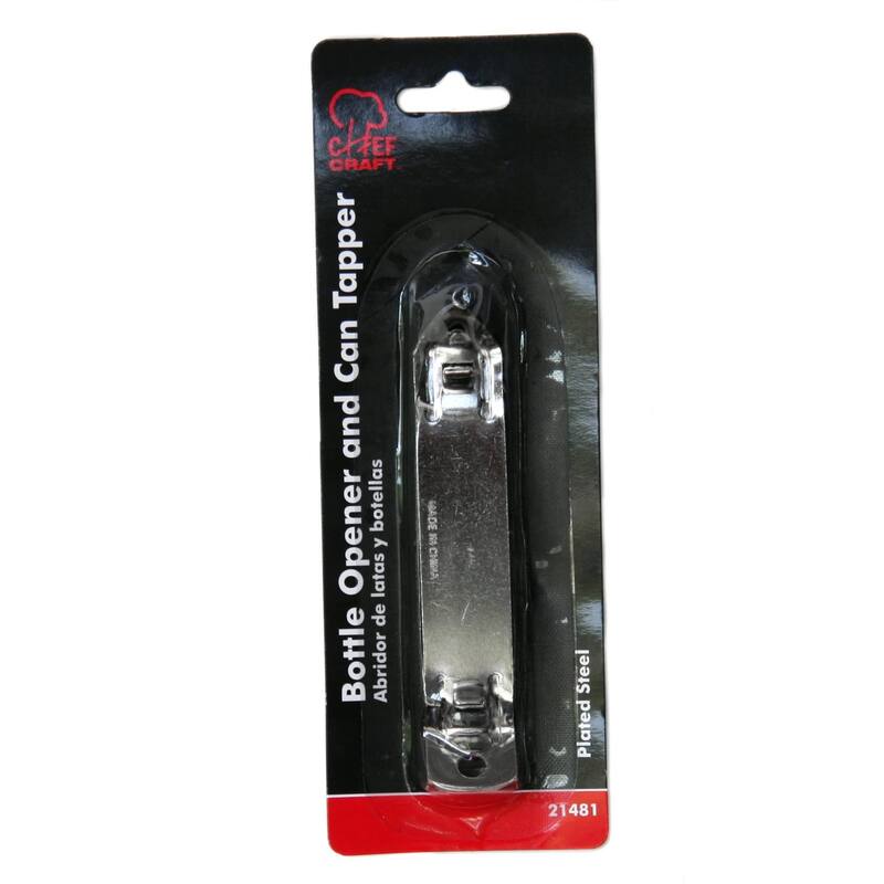 Chef Craft Sturdy Metal Bottle Opener & Can Tapper
