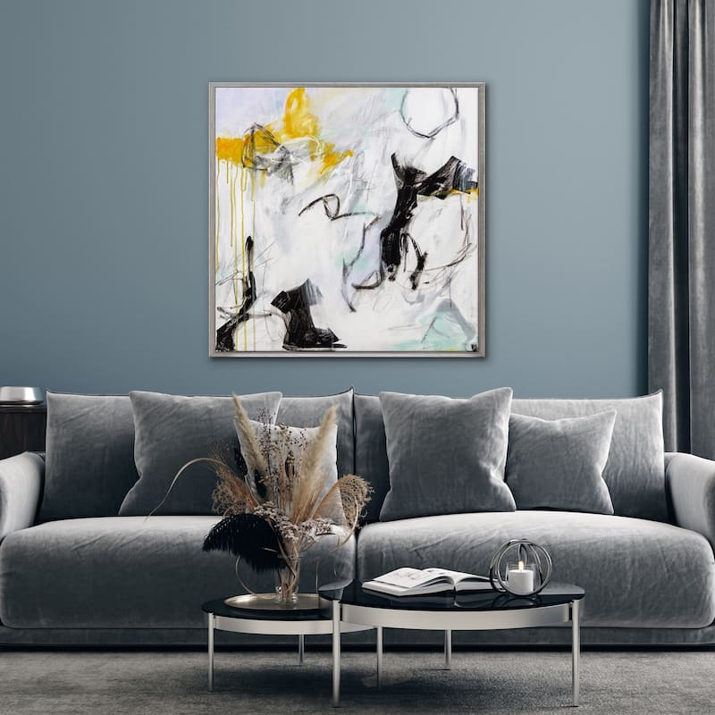 'Little Black Dress' Framed Canvas Wall Art by Patricia Schwimmer