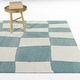 preview thumbnail 1 of 3, Enyo Organic Checkered Area Rug 5'3" x 7' - Light Blue