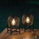 preview thumbnail 7 of 18, Glitzhome Set of 2 Metal Black Solar Powered Outdoor Lantern with Stand
