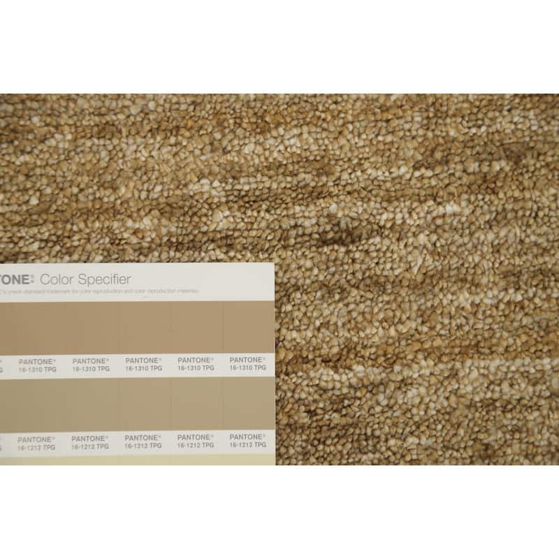 Hand Knotted Oriental Viscose Silk Carpet Tribal Animal Pictorial Yellow & Gold Gabbeh Area Rug - 11' 11'' X 9' 1''