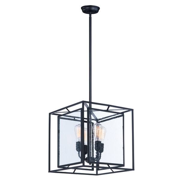 slide 2 of 4, Era 4-light 15.75" Wide Steel Pendant - Black Black