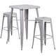 preview thumbnail 24 of 37, 23.75-inch Square Metal Indoor-Outdoor Bar Table Set - 27.75"W x 27.75"D x 40"H