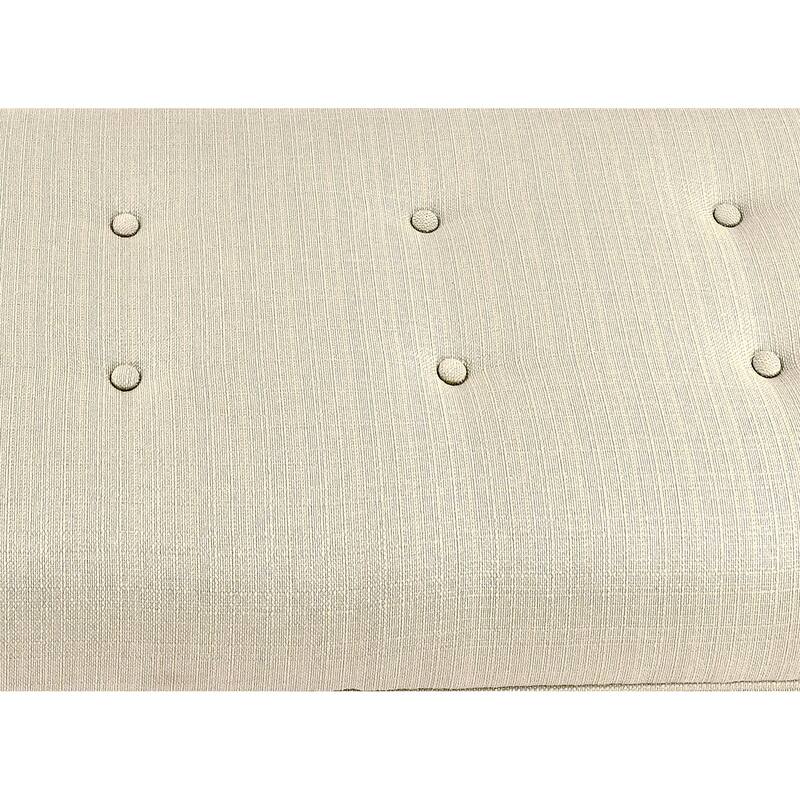 Sole Secret Button Tufted Linen Storage Bench