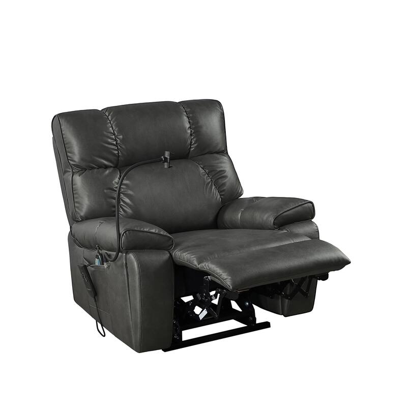 Christopher Knight Home - Power Lift Recliner Chair with Dual Motors, Massage, Heat, Cup Holders & Adjustable Phone Holder