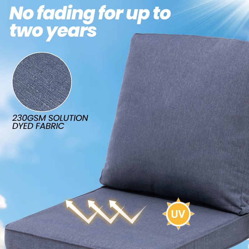 21 W in x 22 D in. Outdoor Deep Seat Chair Cushion Set Dining Patio Chair Pad Set