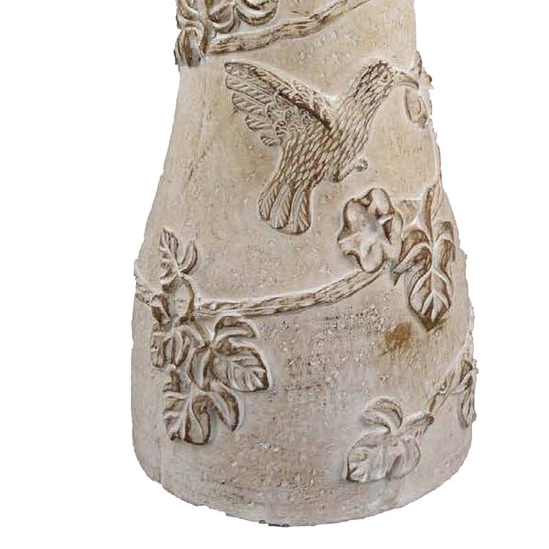 Menon Bird Bath Feeder, Decorative Designs White Terracotta, 20 Inch