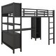 preview thumbnail 34 of 50, All-in-One Metal Loft Bed with L-Shaped Desk & Wardrobe, Bedrooms Bed Frame with Storage Cubes, Shelves, Full-Length Guardrails