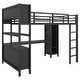 preview thumbnail 23 of 27, Metal Loft Bed with Wardrobe And L-shaped Desk, Full Size Loft Bed with Storage Cubes and Shelves, Heavy Duty Loft Bed