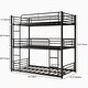 preview thumbnail 3 of 9, Twin Over Twin Over Twin Metal Bunk Bed with 2 Attached Ladders, Black