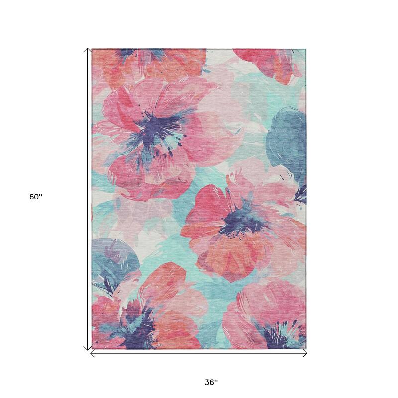 HomeRoots Floral Transitional Rectangle Outdoor Rug