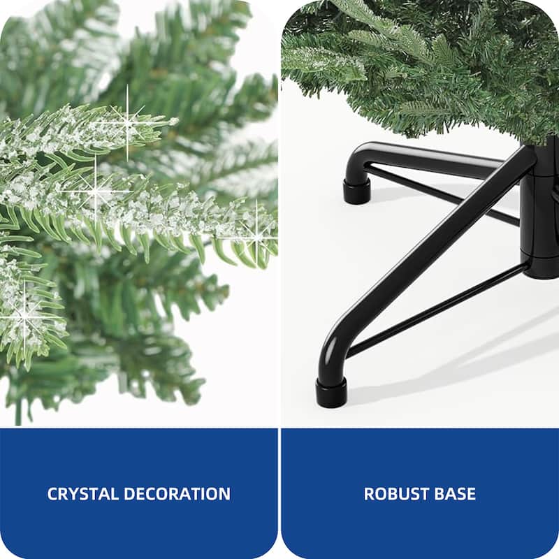 Elegant Pre-Lit Artificial Christmas Tree Collection , Multiple Styles with Remote Control & Snow Flocking