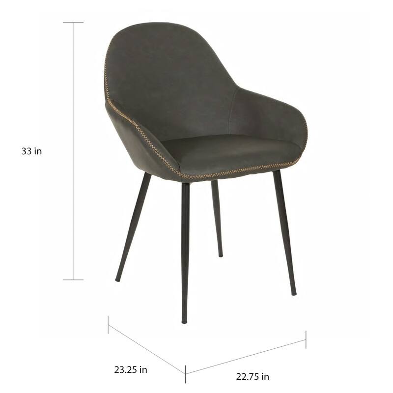 Porch & Den Poehler Faux Leather Mid-century Accent Chair