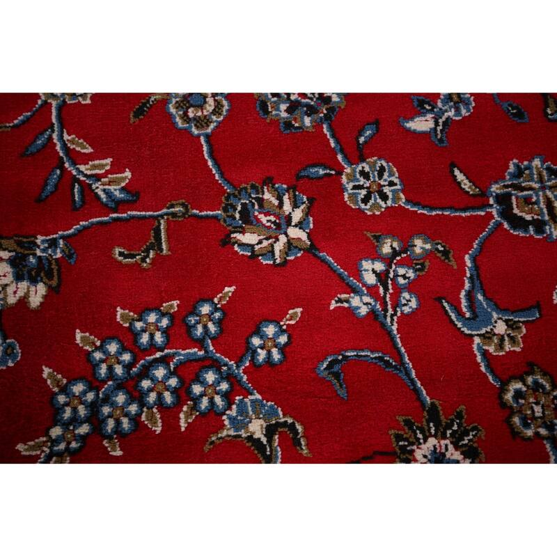 Red Medallion Kashan Turkish Rug Machine-Made Oriental Carpet - 9'9" x 13'1"