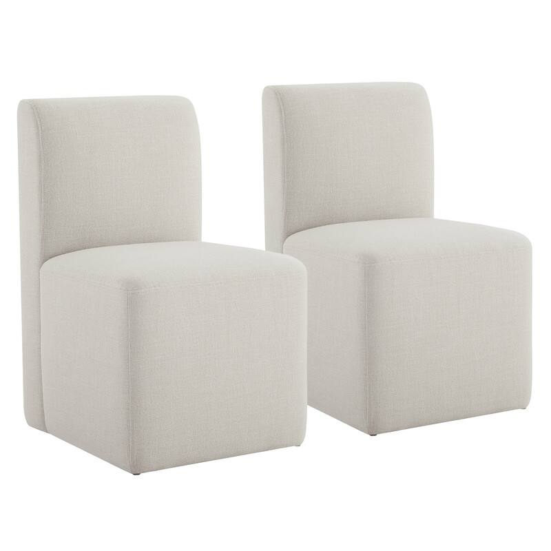 Spruce & Spring Charlotte Upholstered Dining Chairs with Casters Set of 2