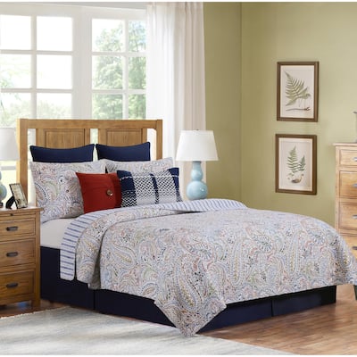 Payton Paisley Quilt Set Cotton Reversible and Machine Washable