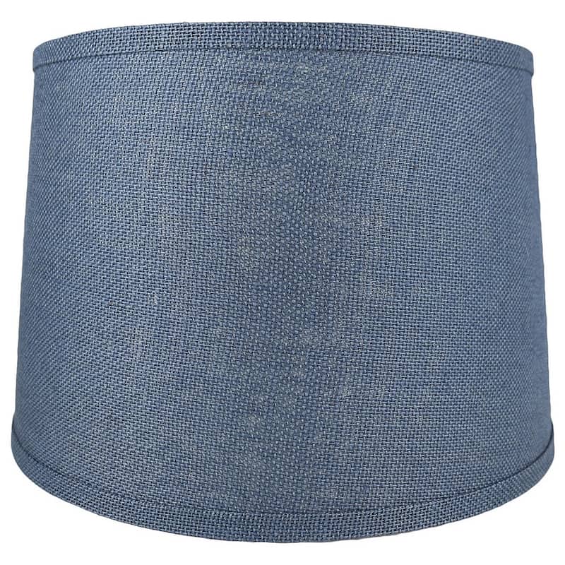 French Drum Burlap Lampshade, 12" to 16" Bottom Size