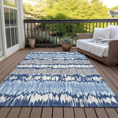 Machine Washable Indoor/ Outdoor Chantille Contemporary Ombre Rug